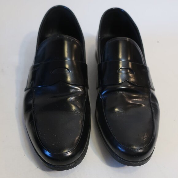 Mens Prada Black Leather Slip On Loafer Dress Shoes 11 - Picture 2 of 16